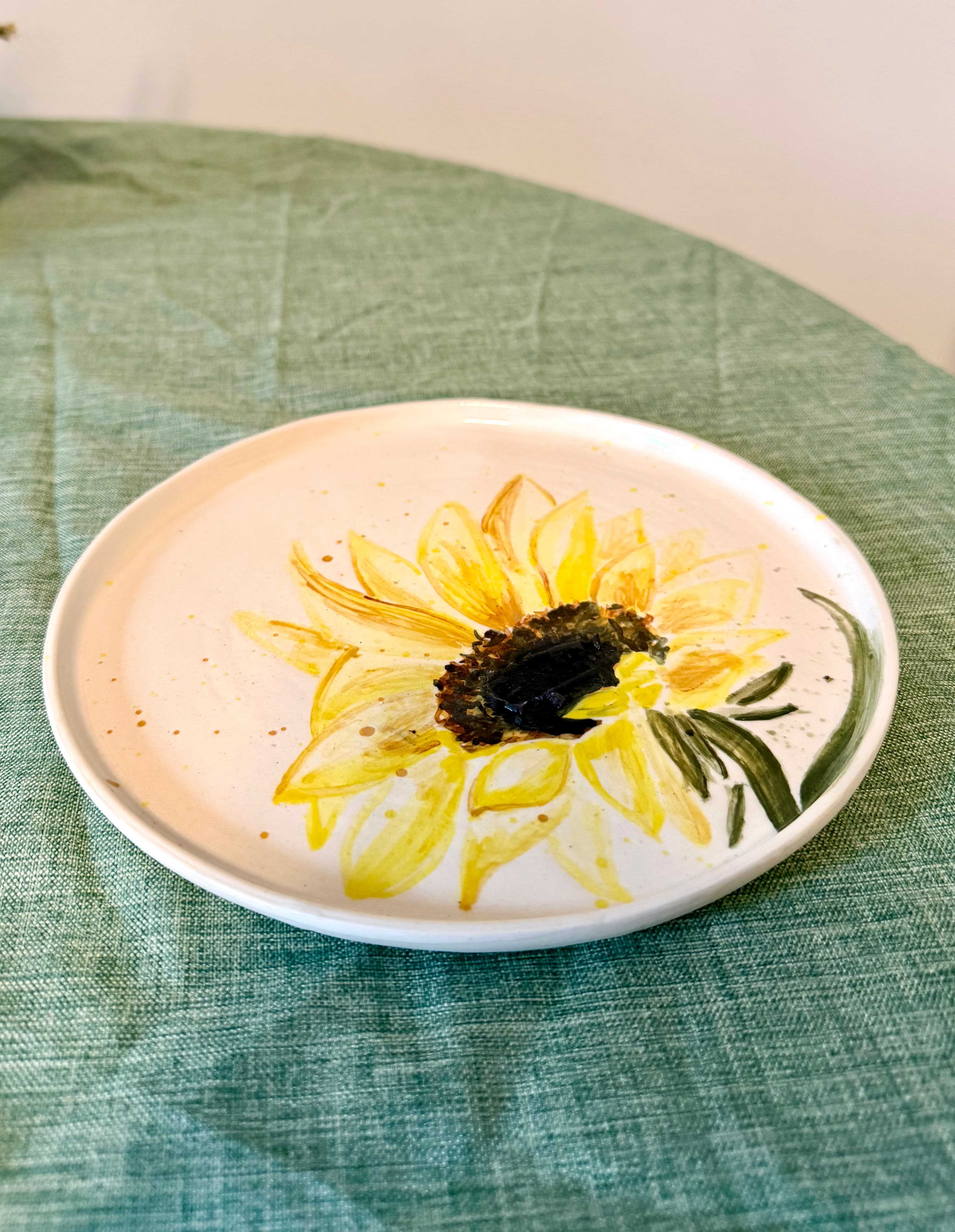 Sunflower on plate